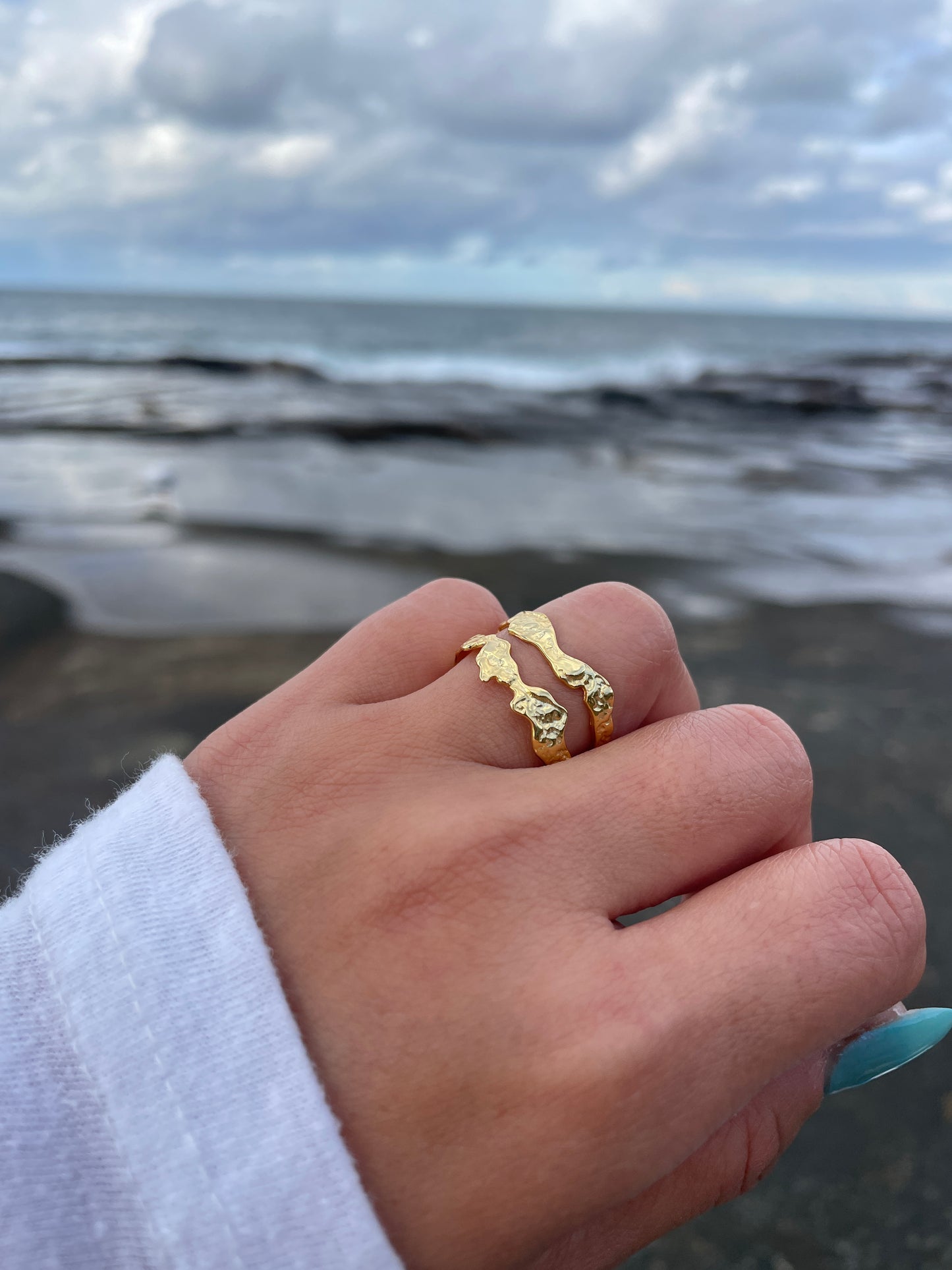 Folded Flow 925 Silver Open Ring