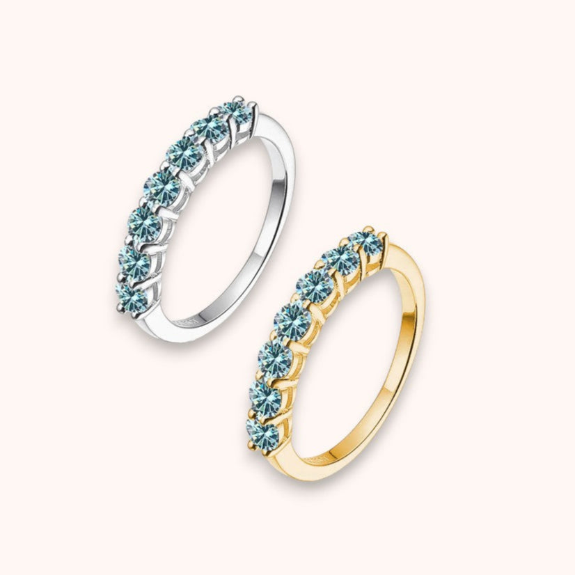 Moissanite Eternity 925 Sterling Silver Ring