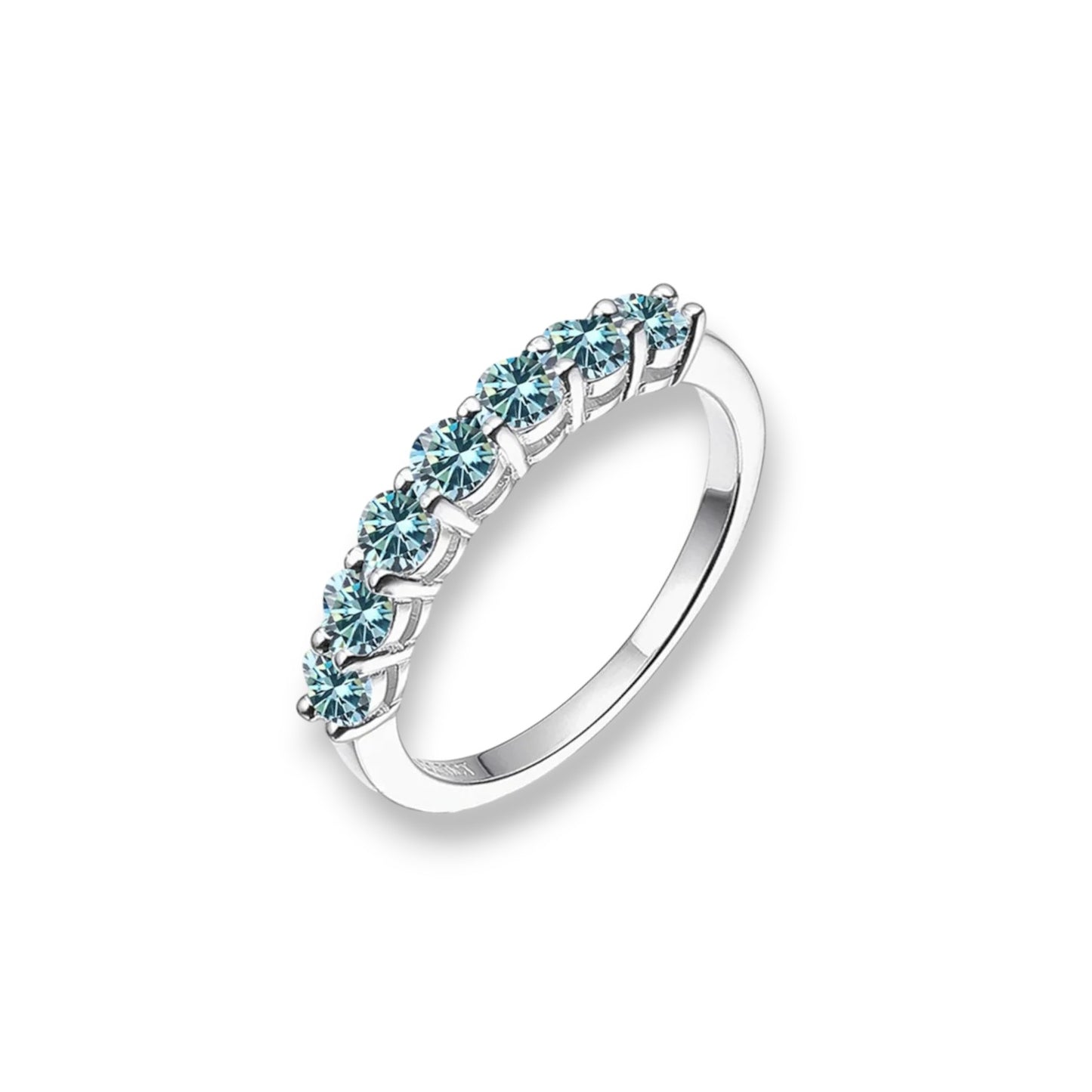 Moissanite Eternity 925 Sterling Silver Ring