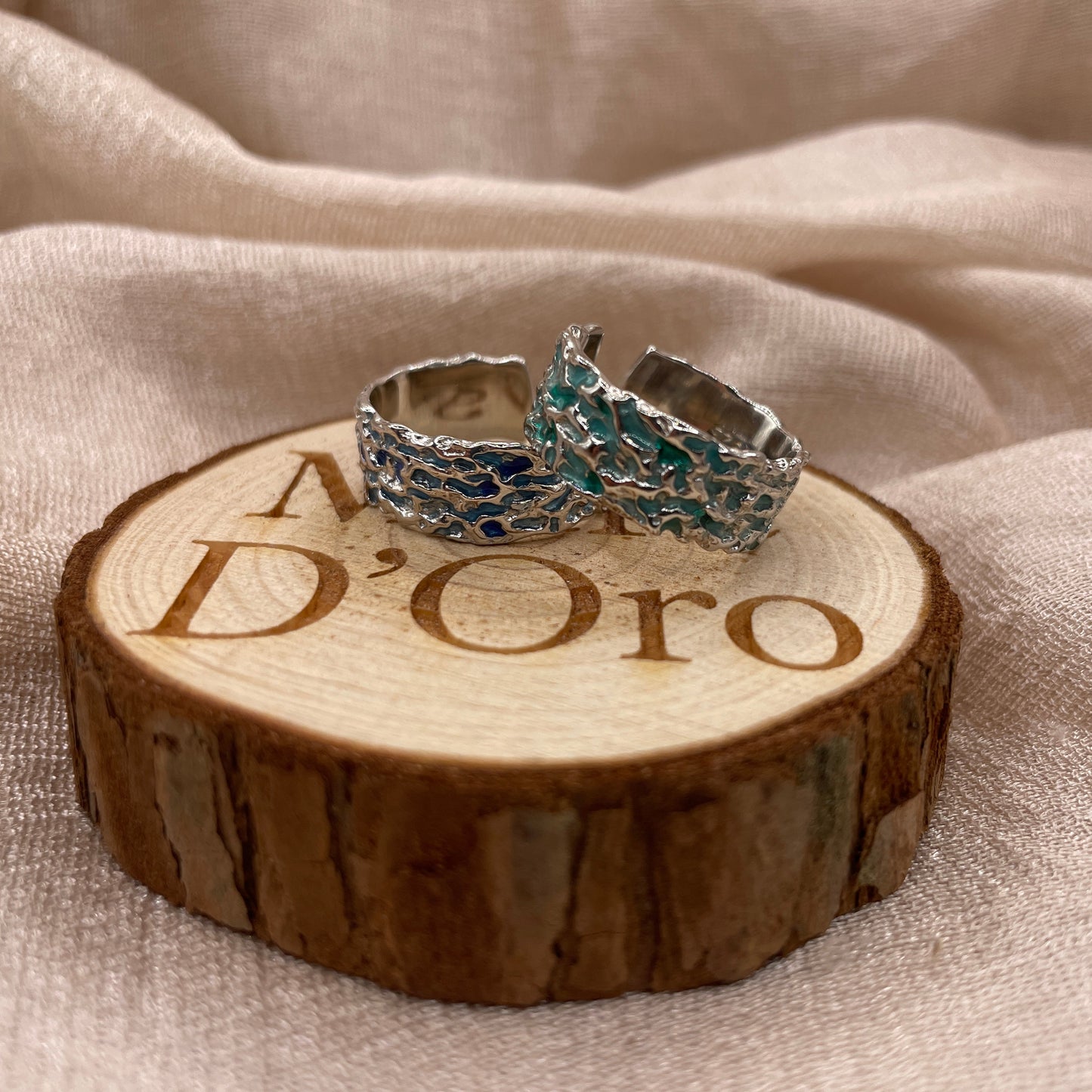 Sculpted Ocean Edge 925 Sterling Silver Ring