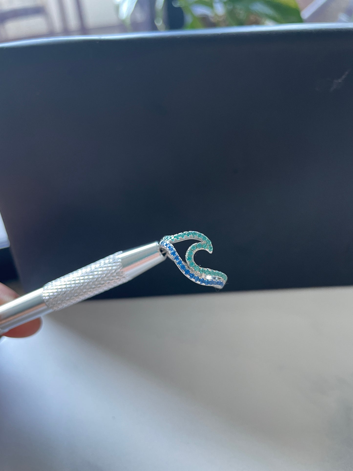 Summer Blue Double Wave Ring
