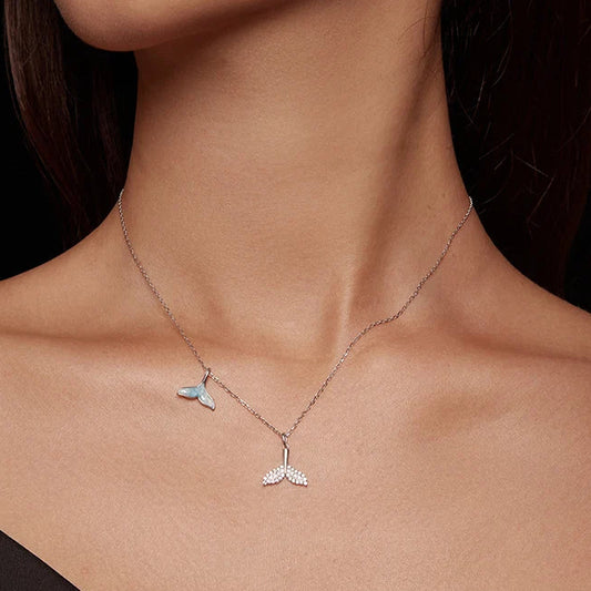 Mermaid Tail Necklace – 925 Sterling Silver Blue Ocean Pendant