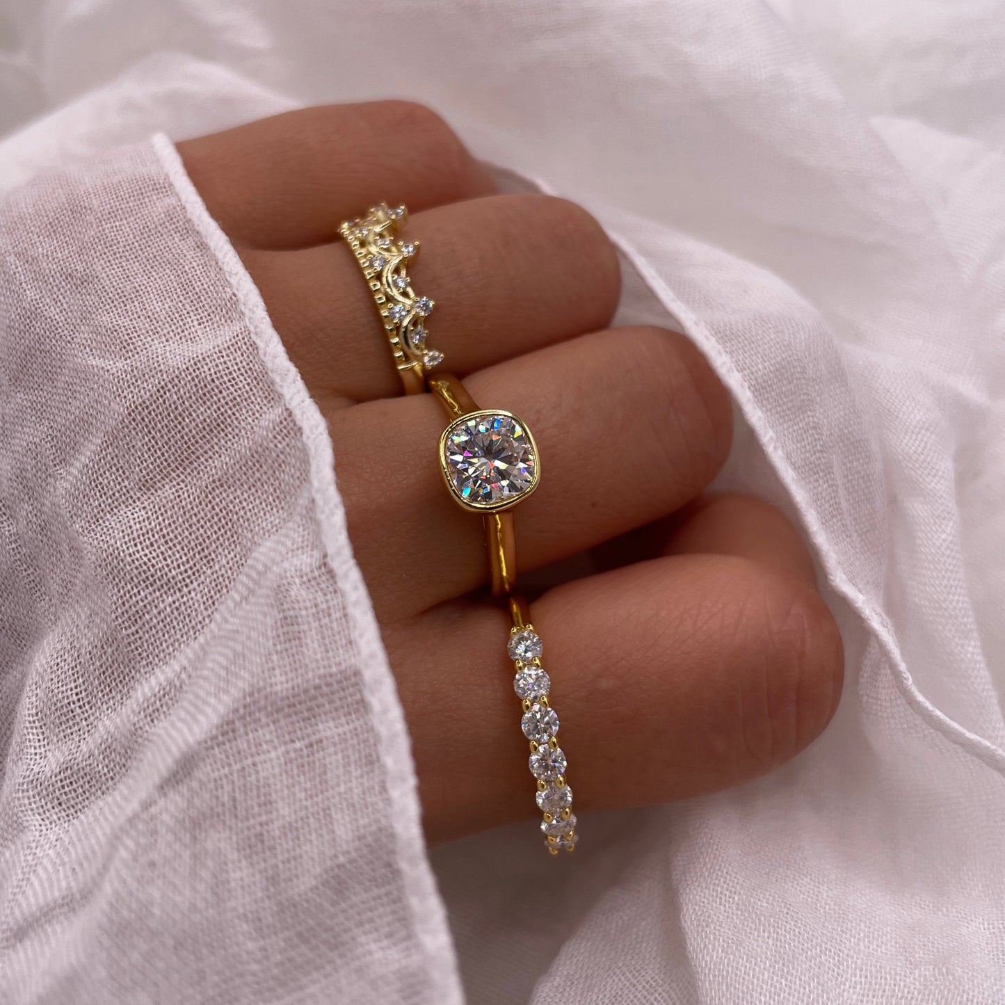 Moissanite Eternity 925 Sterling Silver Ring