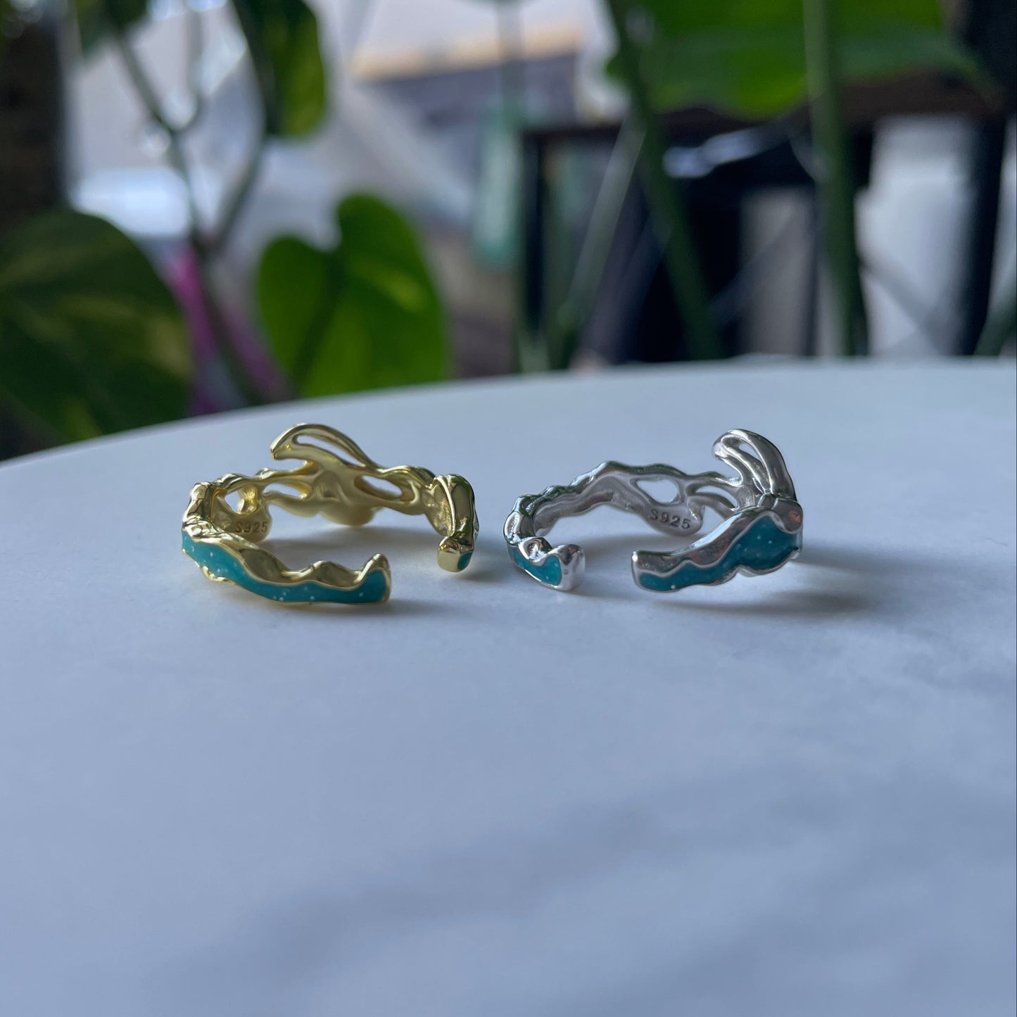 Wave Flow Unique Adjustable 925 Sterling Silver Ring