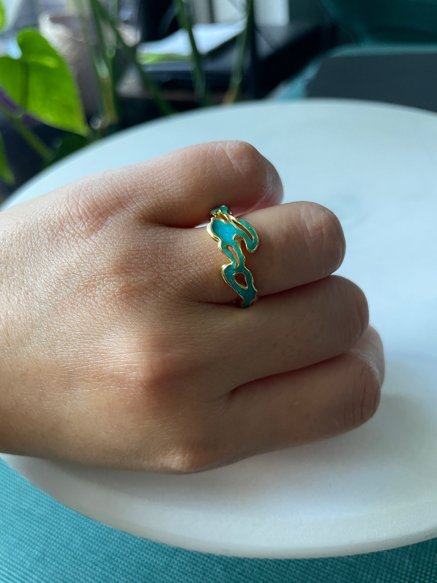 Wave Flow Unique Adjustable 925 Sterling Silver Ring