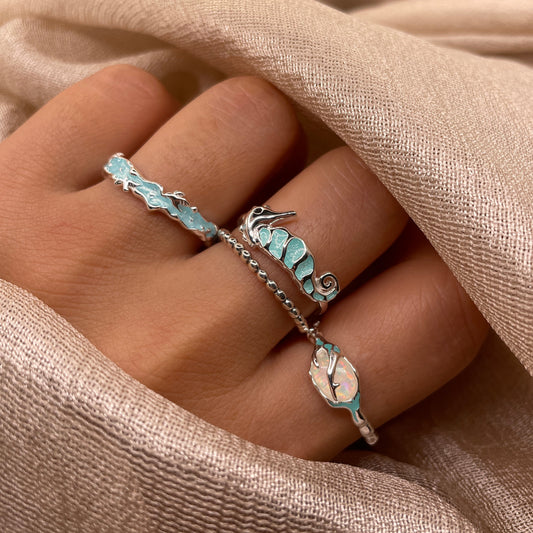 Seahorse Open 925 Sterling Silver Ring