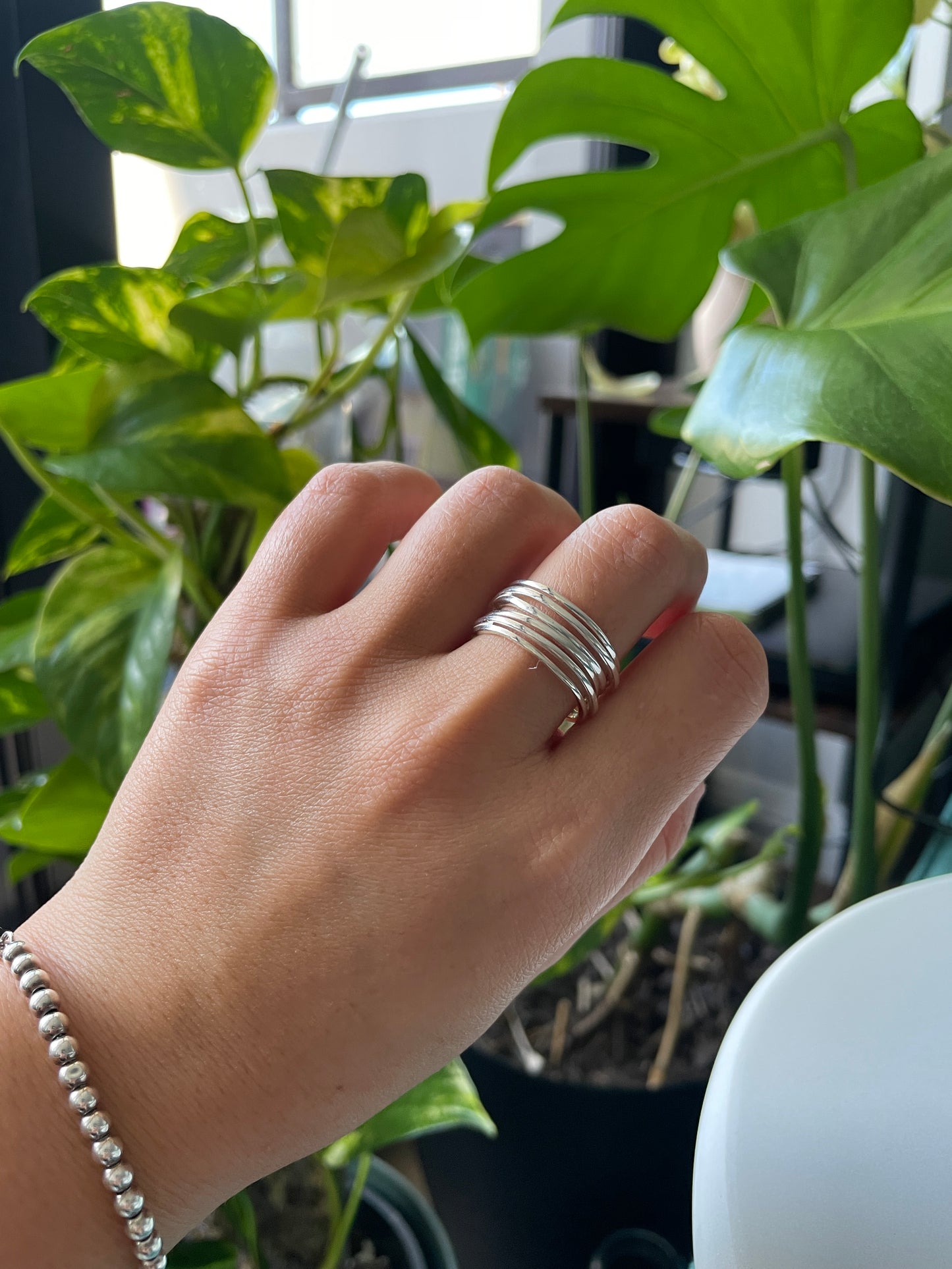 Wavy Stackable 925 Silver sterling Ring