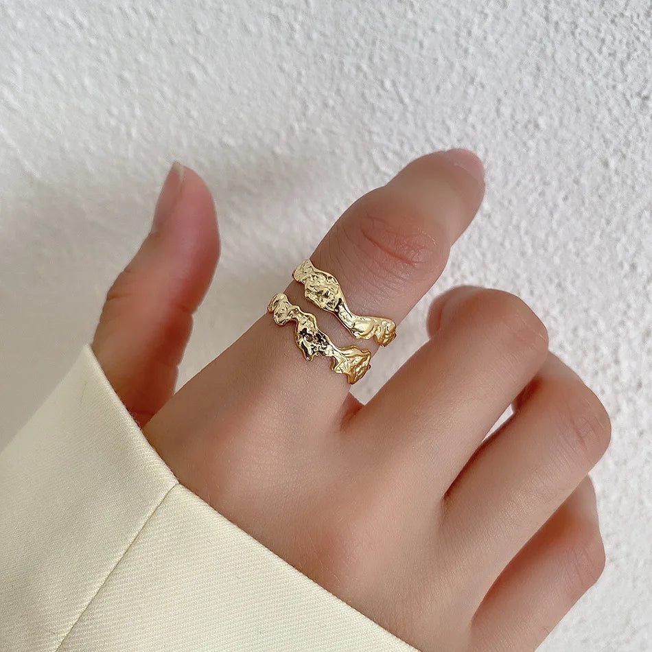 Folded Flow 925 Silver Open Ring
