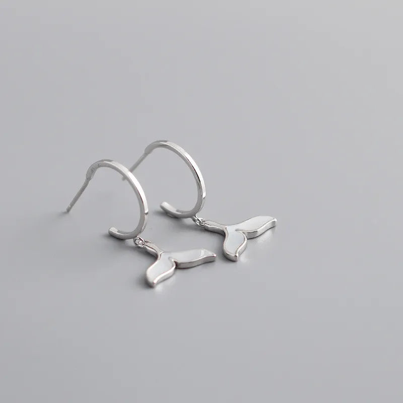 Whale Tail Hoop Earrings – 925 Sterling Silver