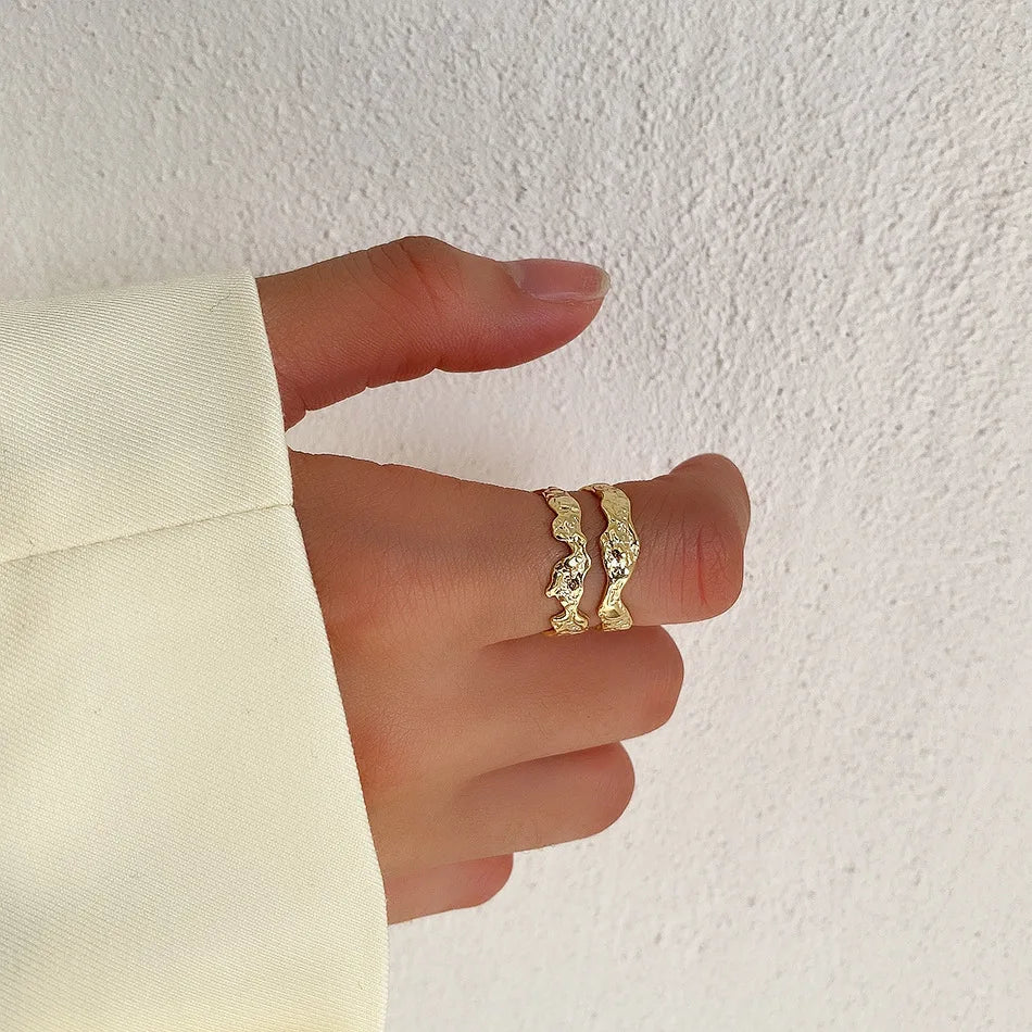 Folded Flow 925 Silver Open Ring
