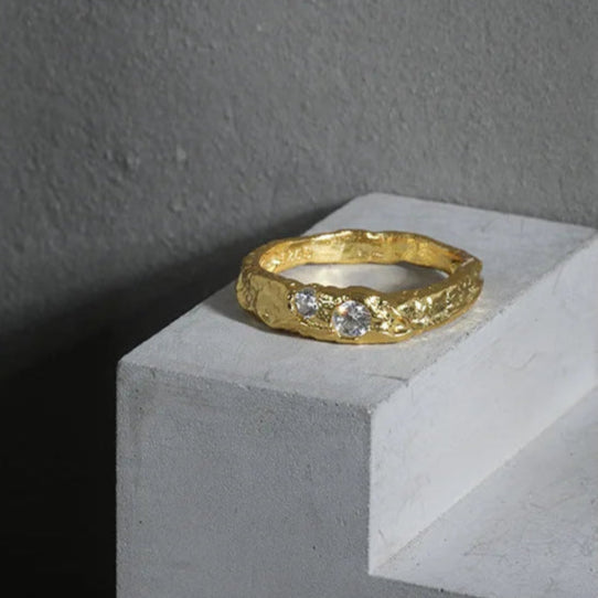 Rustic Textured Adjustable 925 Sterling Silver Ring