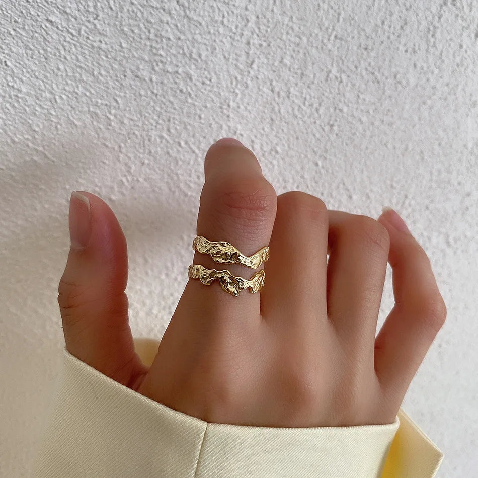 Folded Flow 925 Silver Open Ring