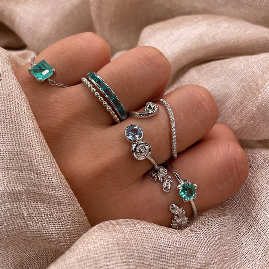 Turtle Gem Open 925 Sterling Silver Ring