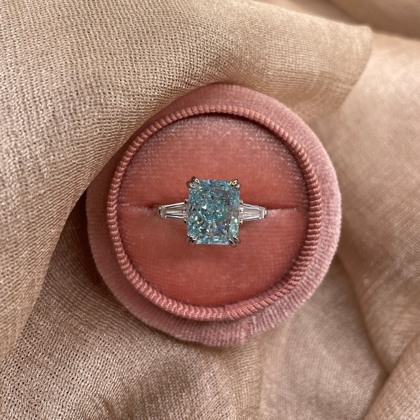 Aqua Blue Crushed Ice Cut 925 Sterling Silver Ring