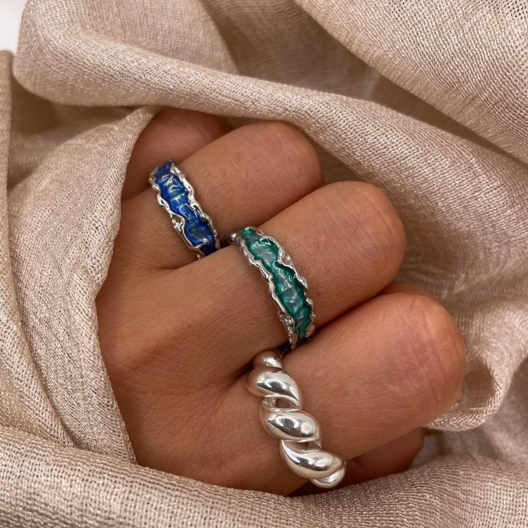 Chunky Twisted Adjustable 925 Sterling Silver Ring