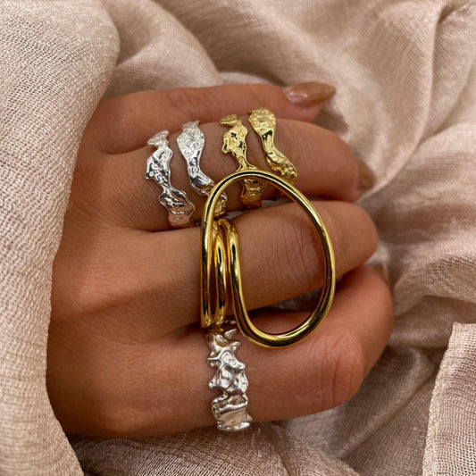 Double Flow Adjustable 925 Silver Ring