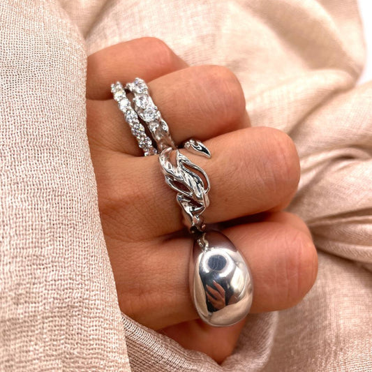 Flamevine Adjustable 925 Sterling Silver Ring