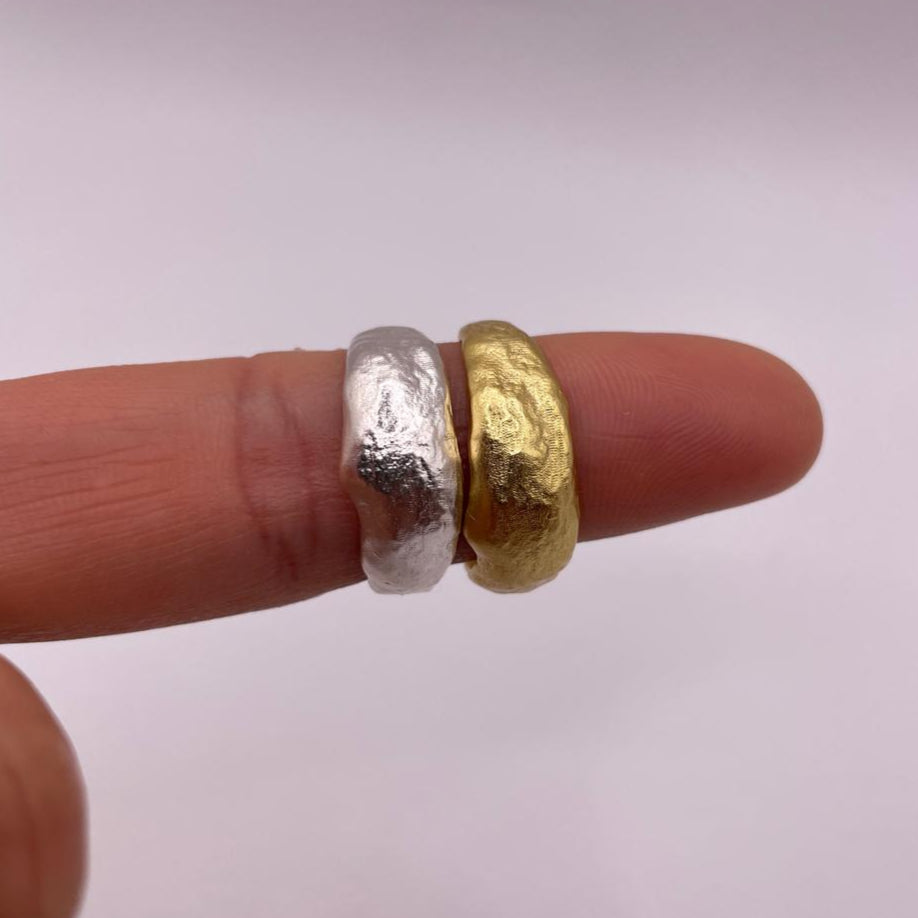 Hammered Adjustable 925 Sterling Silver Ring