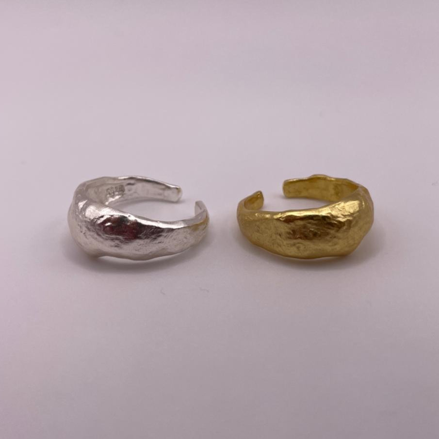 Hammered Adjustable 925 Sterling Silver Ring