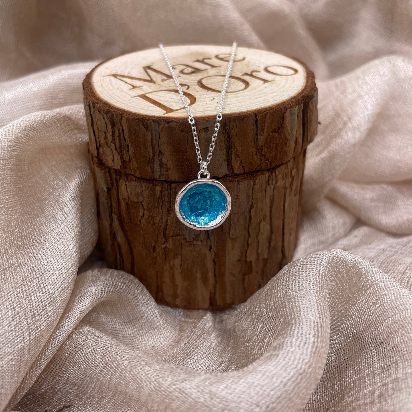 Ocean Drop Pendant 925 Sterling Silver Necklace