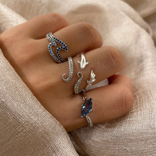 Sharp Wave 925 Sterling Silver Ring