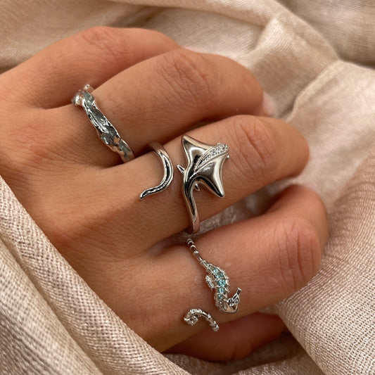 Big Manta Ray 925 Sterling Silver Ring