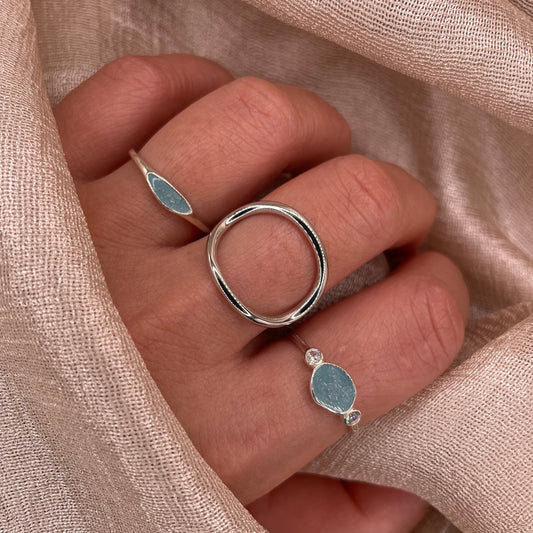 Blue Minimal 925 sterling silver Ring
