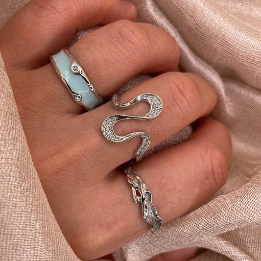 Blue Lagoon 925 sterling silver Ring