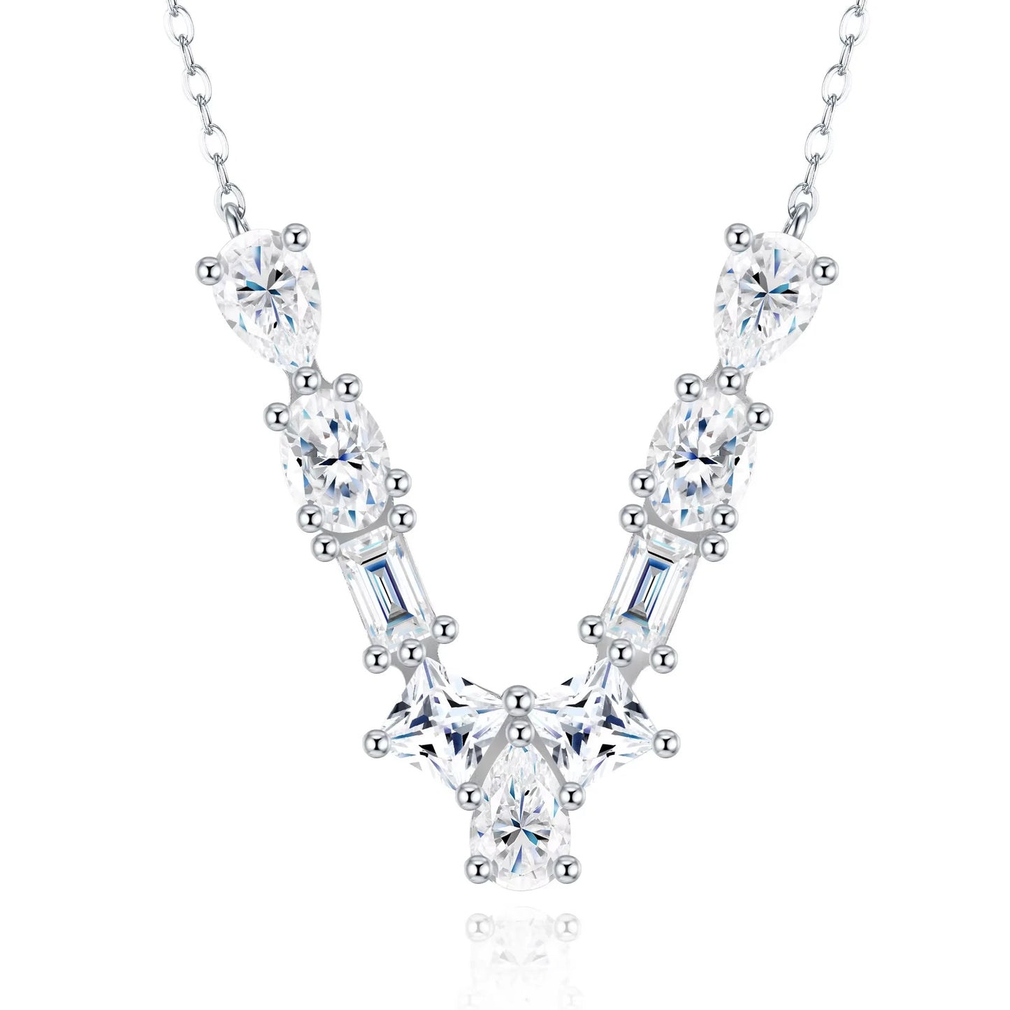 Moissanite Initial 925 Silver Necklace