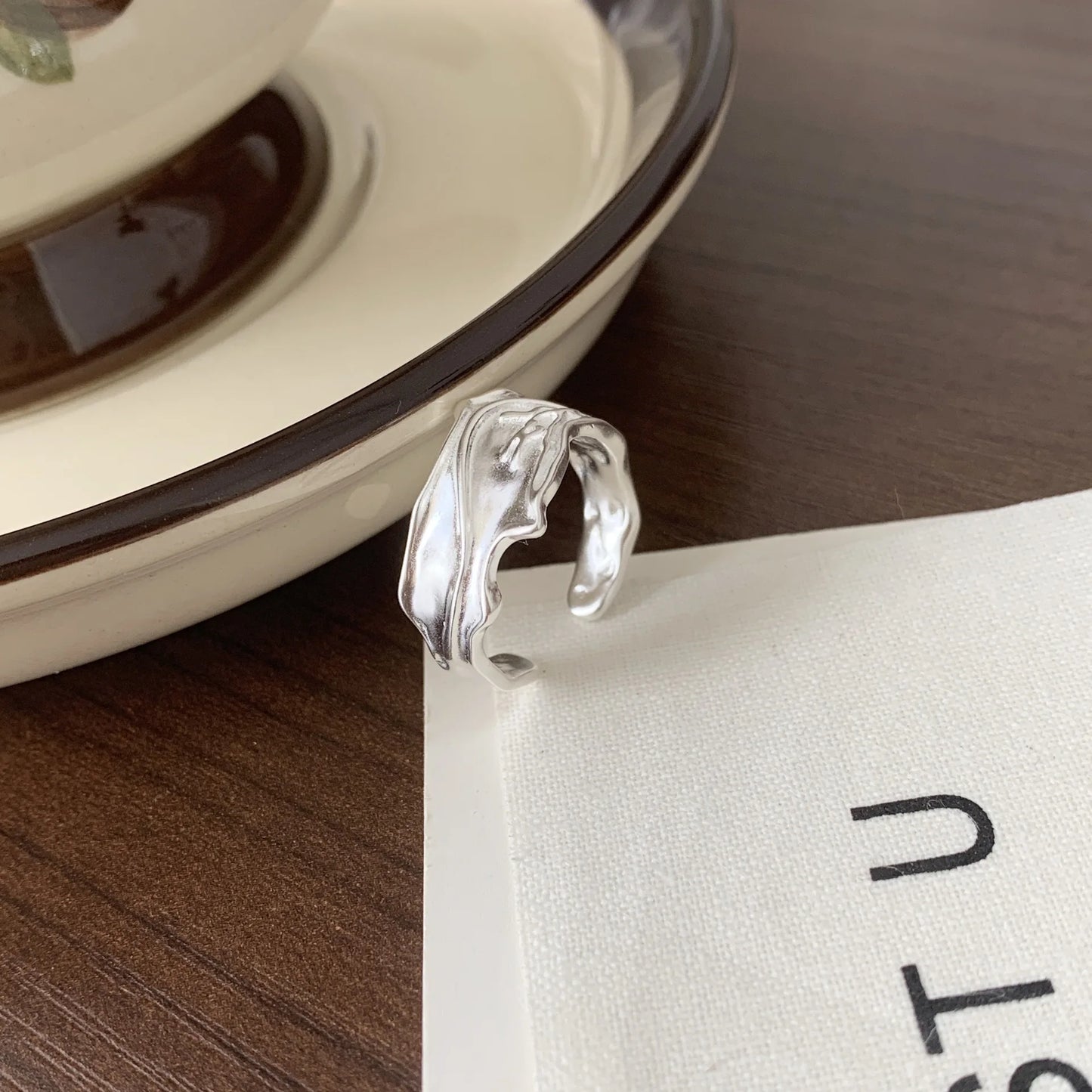 Chunky Wave Adjustable 925 Sterling Silver Ring