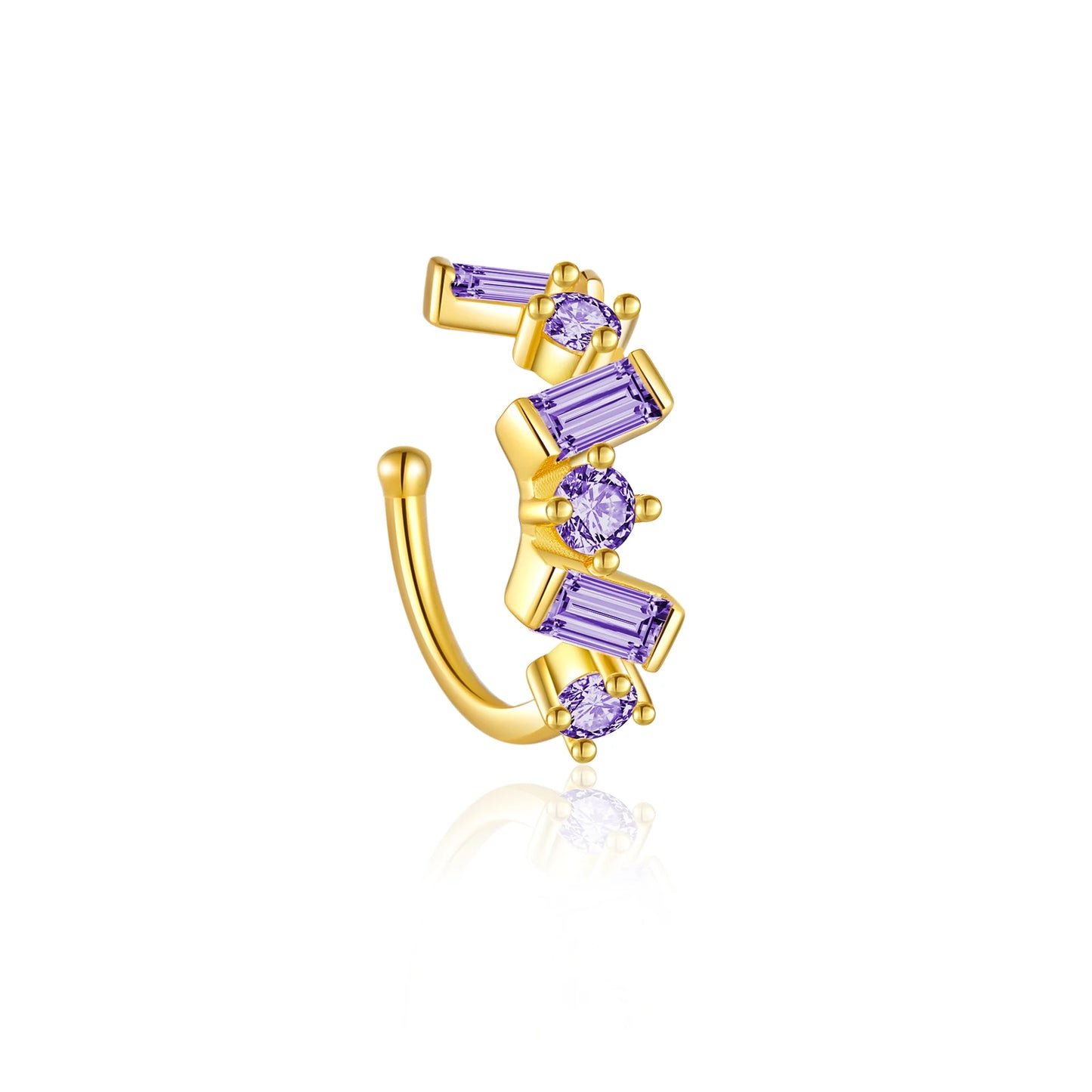 Baguette CZ Stones 925 Sterling Silver Ear Cuff