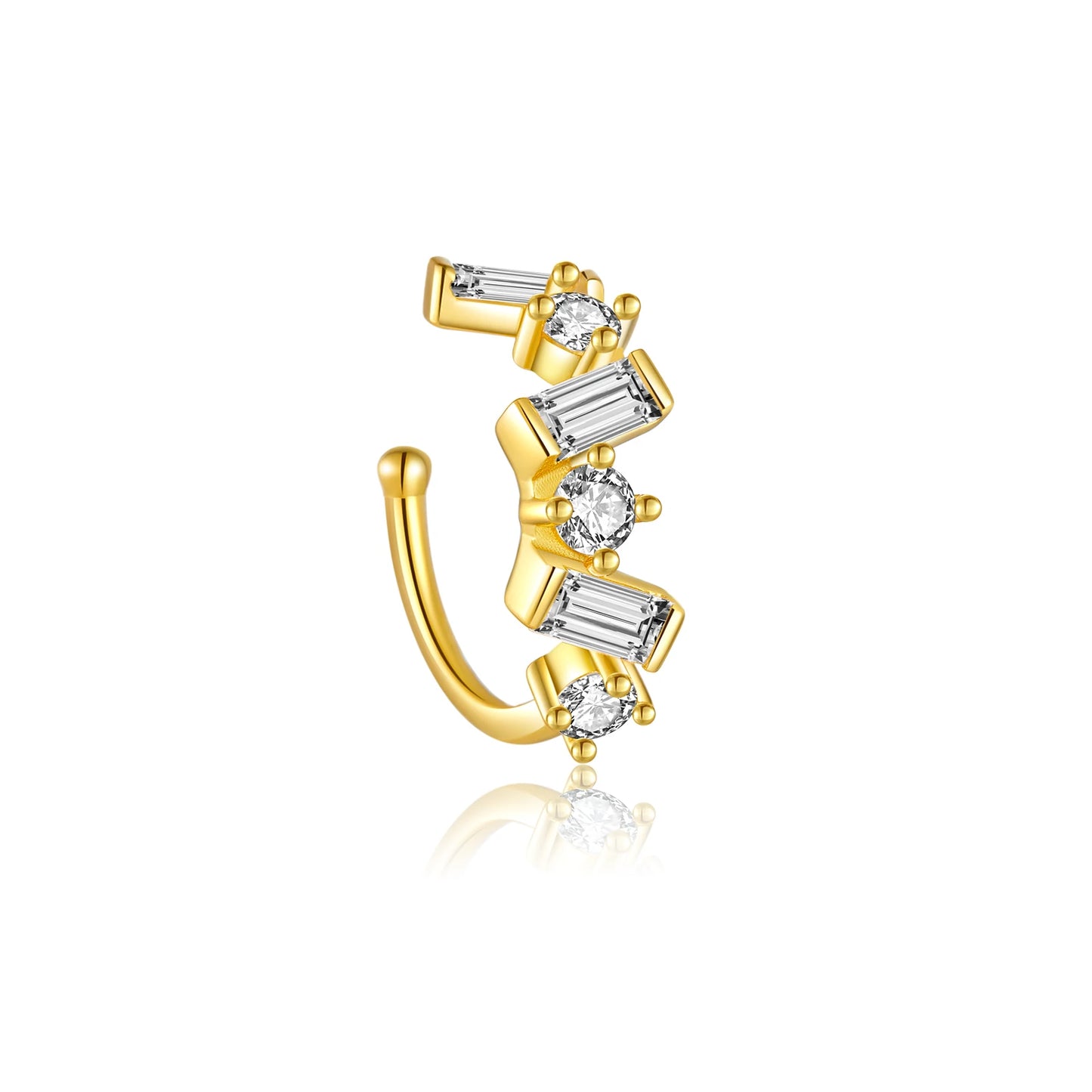 Baguette CZ Stones 925 Sterling Silver Ear Cuff