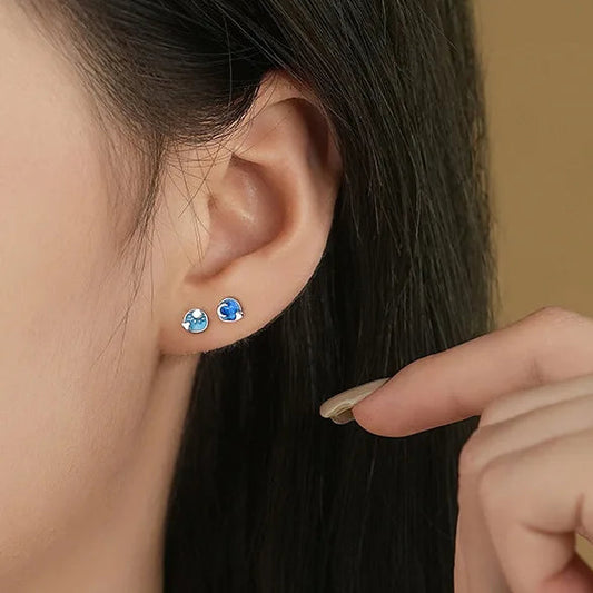 Sun & Moon 925 Sterling Silver Stud Earrings