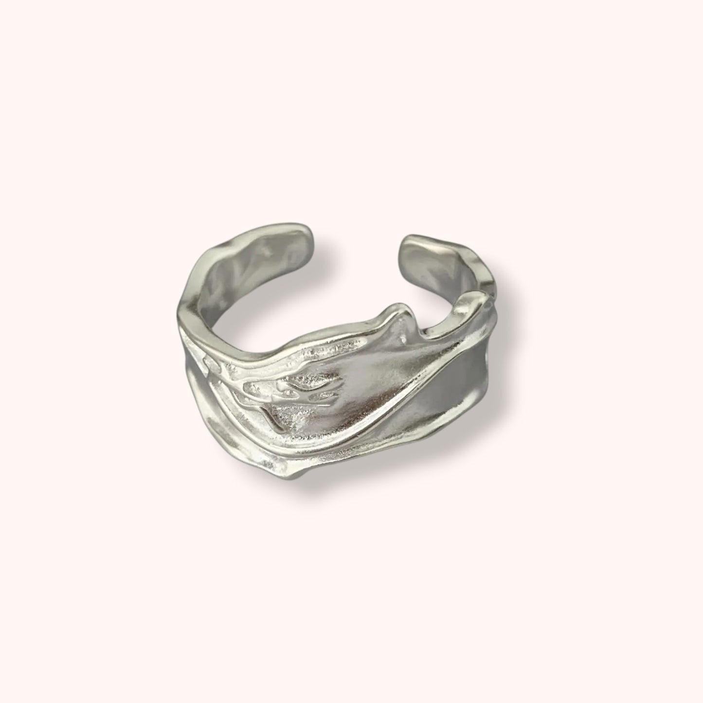Chunky Wave Adjustable 925 Sterling Silver Ring