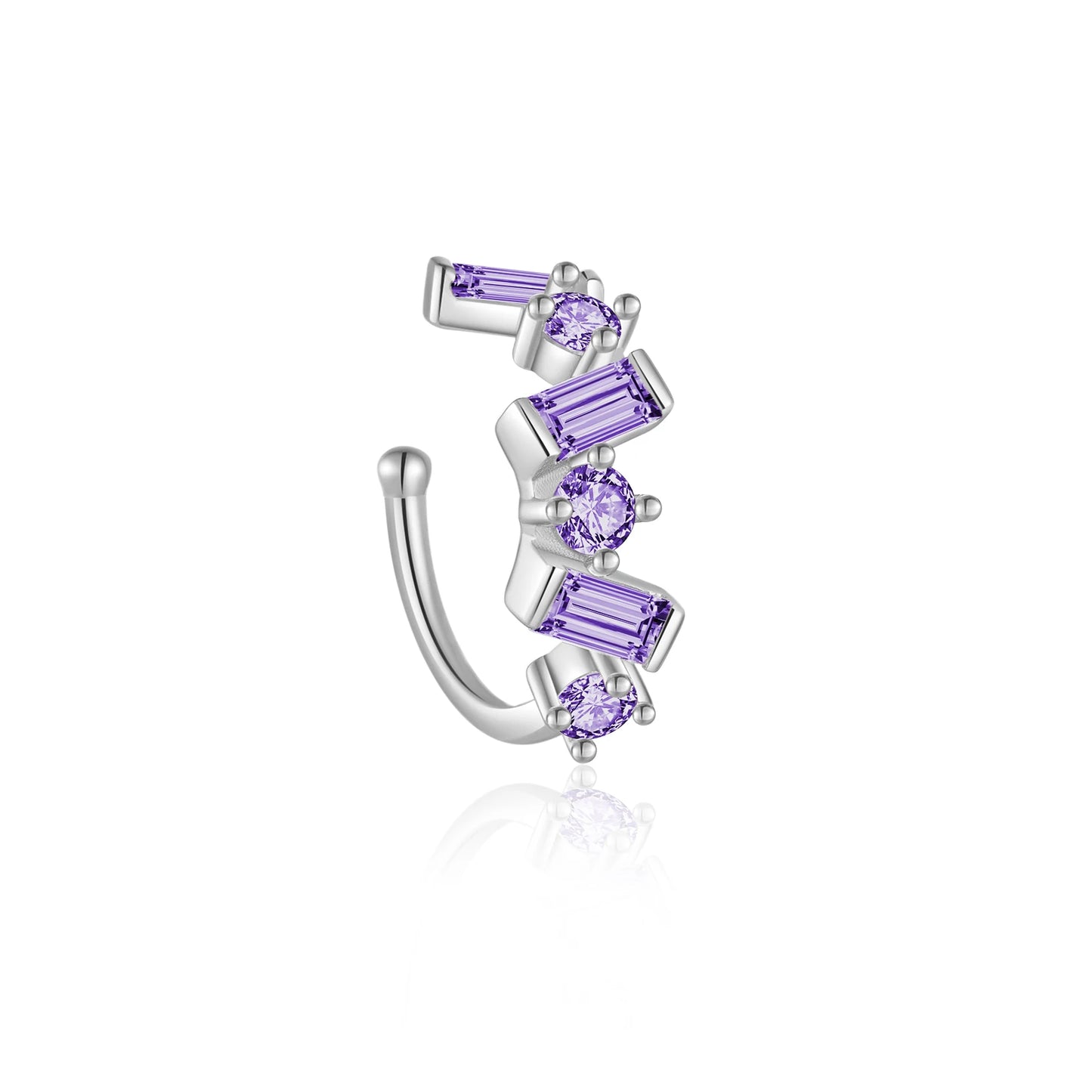 Baguette CZ Stones 925 Sterling Silver Ear Cuff