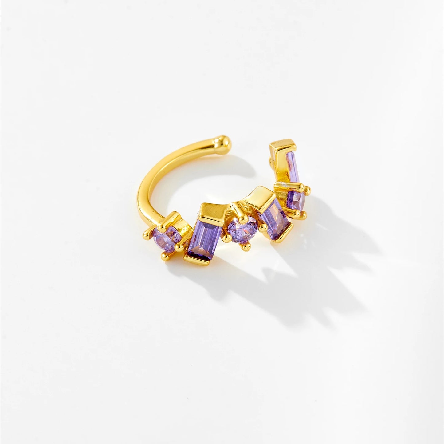 Baguette CZ Stones 925 Sterling Silver Ear Cuff