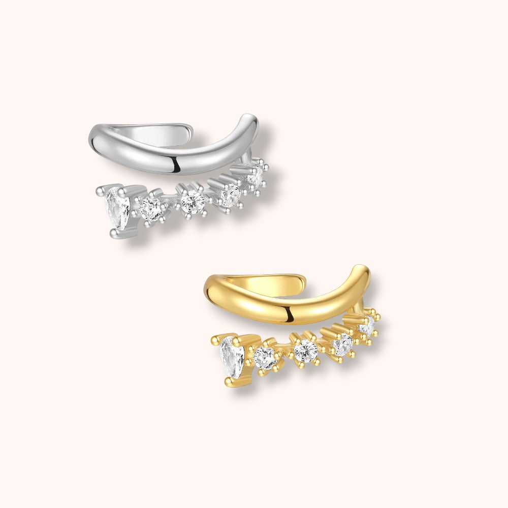 Double Layer 925 Sterling Silver Ear Cuff