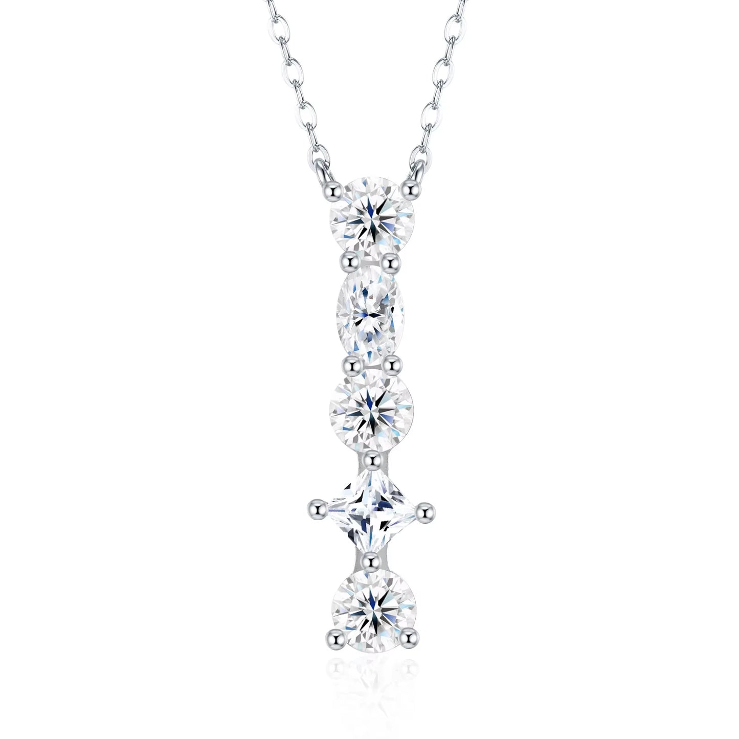 Moissanite Initial 925 Silver Necklace