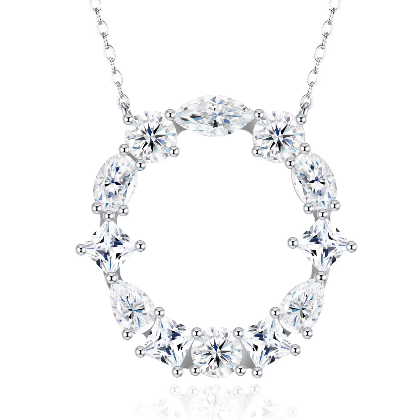 Moissanite Initial 925 Silver Necklace