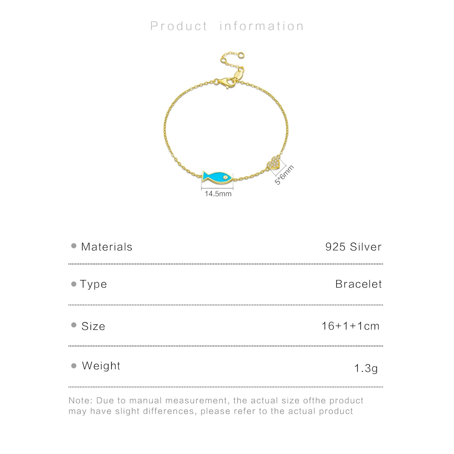 Lucky Fish 925 Sterling Silver Bracelet