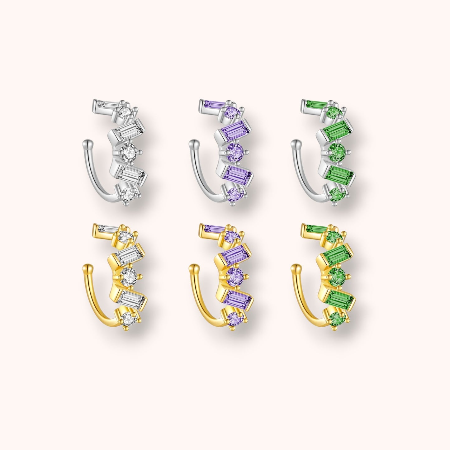 Baguette CZ Stones 925 Sterling Silver Ear Cuff