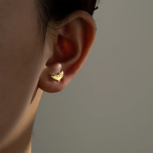 Whale Tail 925 Sterling Silver Stud Earrings