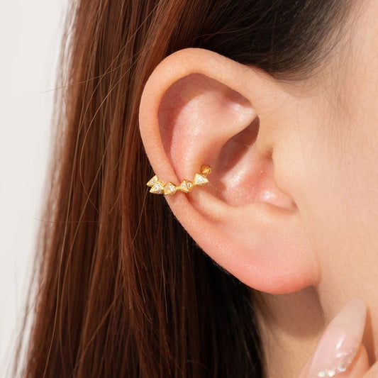 Triangle Zircon 925 Sterling Silver Ear Cuff