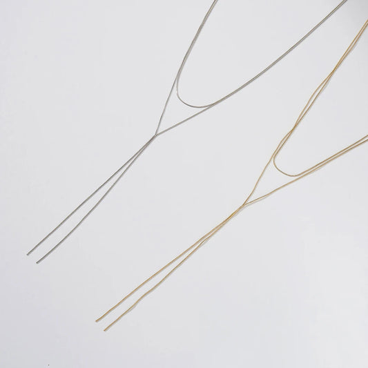 Minimal Y Drop Necklace – 925 Sterling Silver