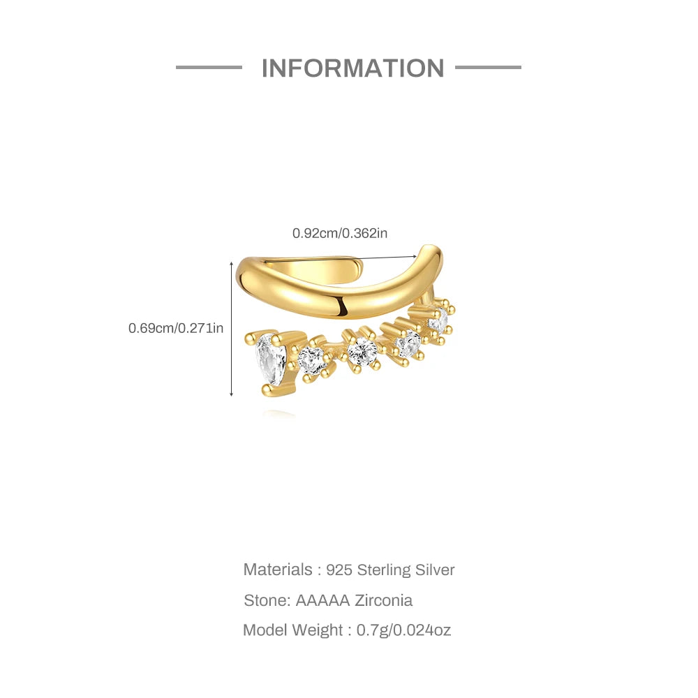 Double Layer 925 Sterling Silver Ear Cuff