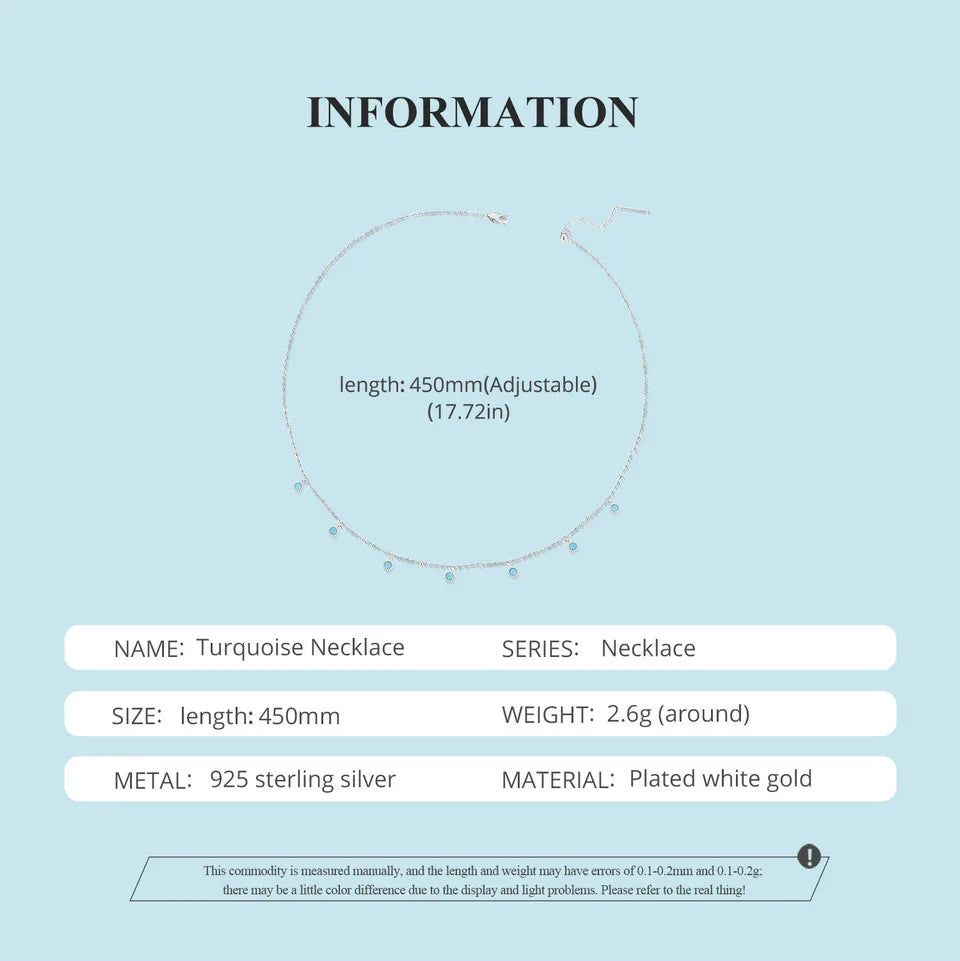 925 Sterling Silver Turquoise Necklace