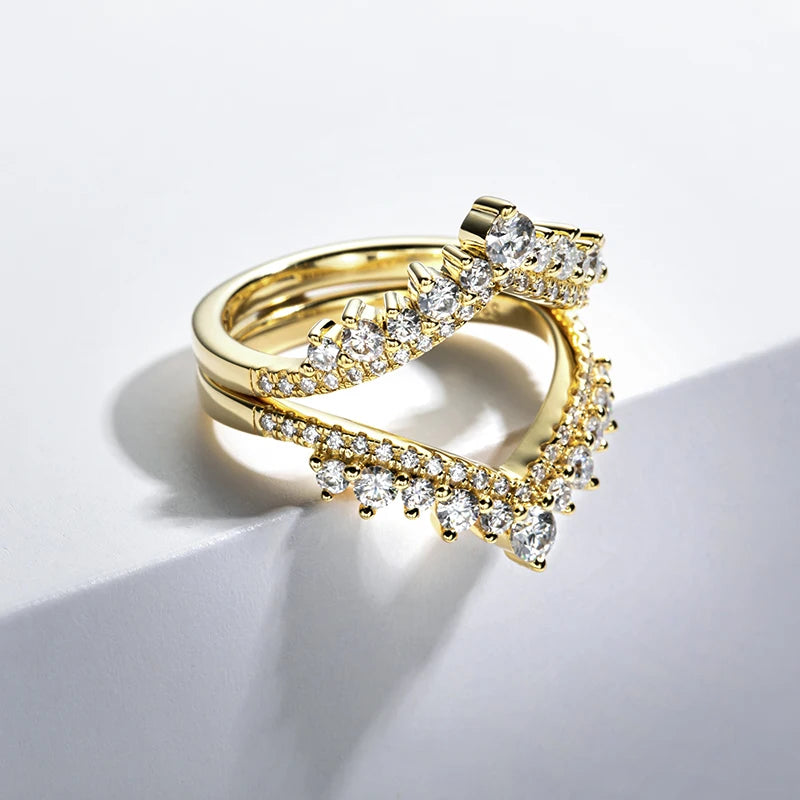 Crown Moissanite 925 Sterling Silver Ring