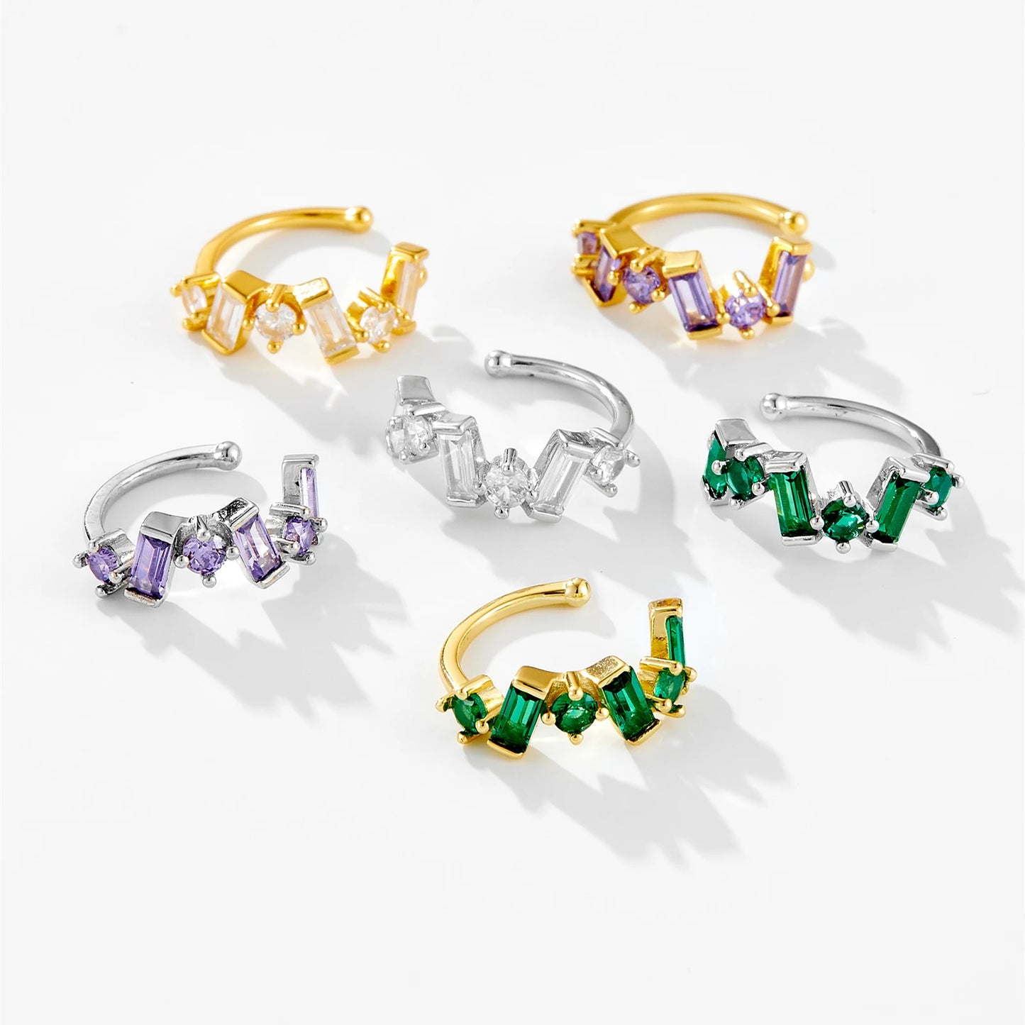 Baguette CZ Stones 925 Sterling Silver Ear Cuff