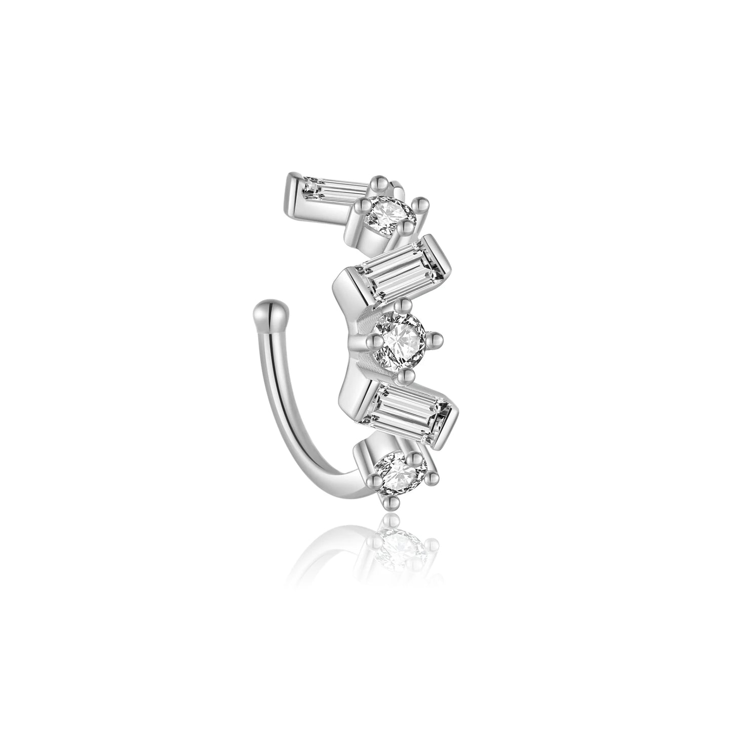 Baguette CZ Stones 925 Sterling Silver Ear Cuff