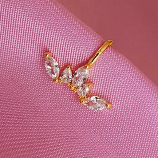 Gold Leaf 925 Sterling Silver Ear Cuff